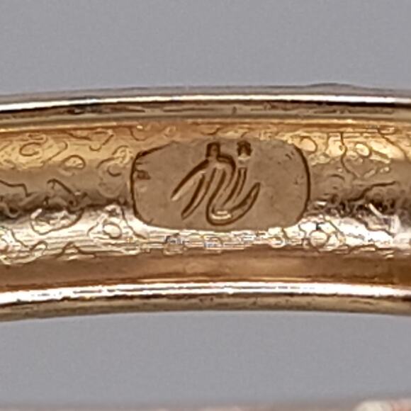 Vintage Jiu Long Xing Cloisonné Bangle Bracelet – Red Enamel Floral - Picture 10 of 10